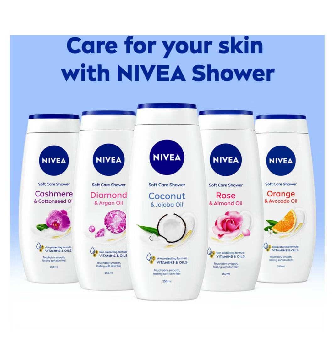 NIVEA Shower Cream Gel, Indulgent Moisture Coconut, 250ml
