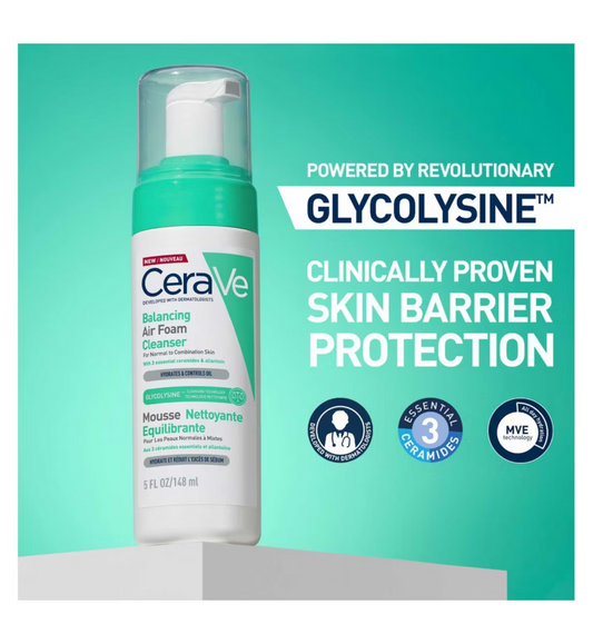 CeraVe Balancing Air Foam Foaming Facial Cleanser for Normal to Combination Skin 148ml