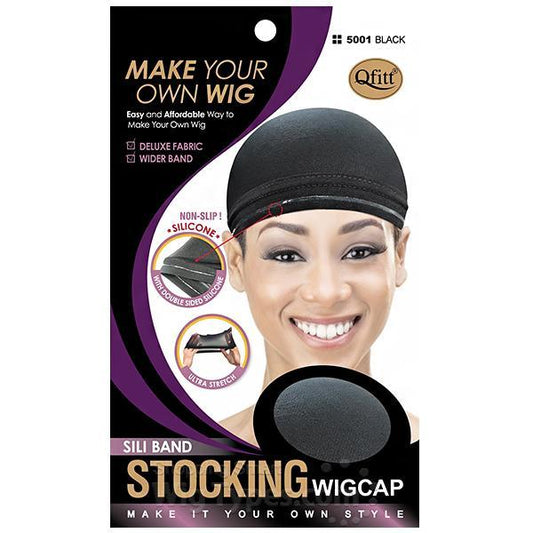 Qfitt Black Stocking Wig Cap 5001 Black
