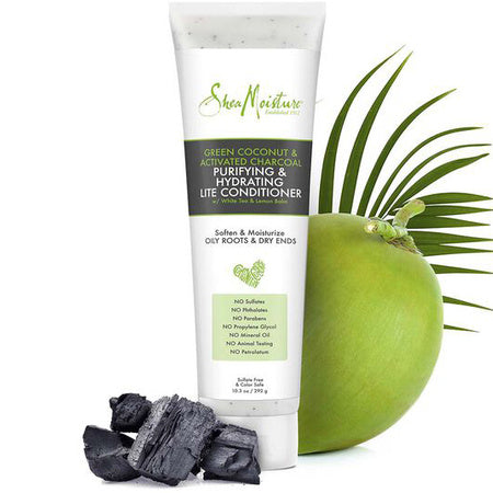 Shea Moisture Green Coconut & Activated Charcoal Purifying & Hydrating Lite Conditioner 10.3oz