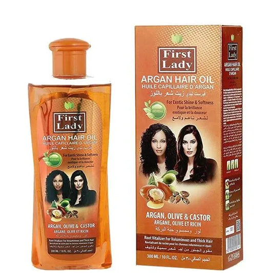First Lady Herbal Argan Hair Oil With Olive & Castor For Shine & Softness 300ml