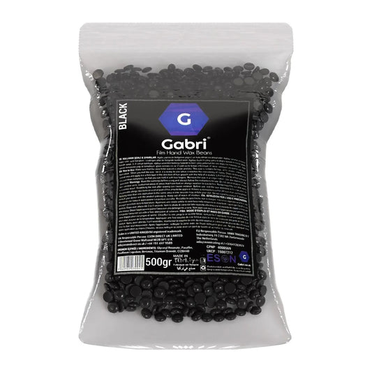 Gabri Professional Film Hand Wax Beans Black 500g pouch of stripless hard wax beads