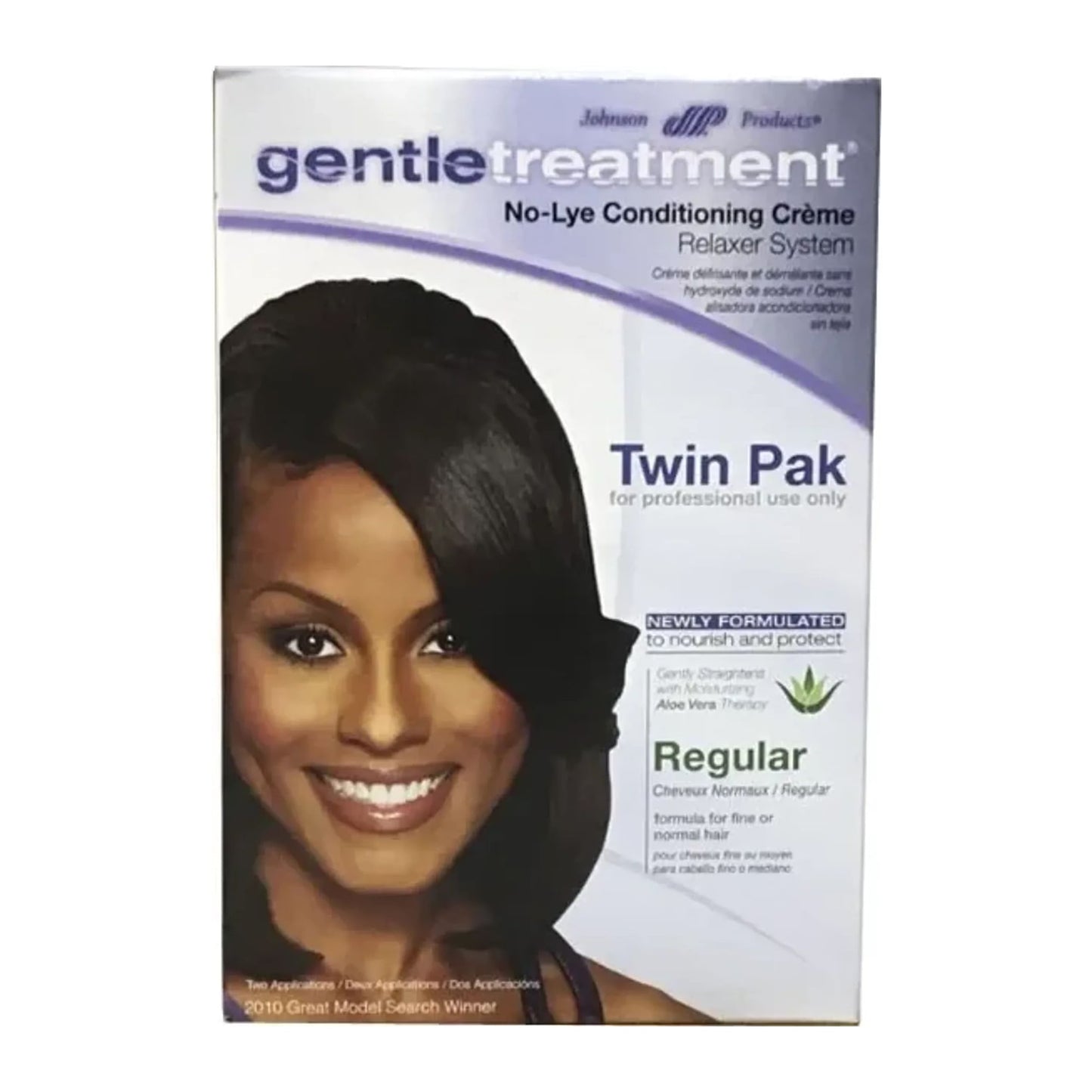Gentle Treatment No-Lye Conditioning Creme Relaxer Twin Pack box with two relaxer kits