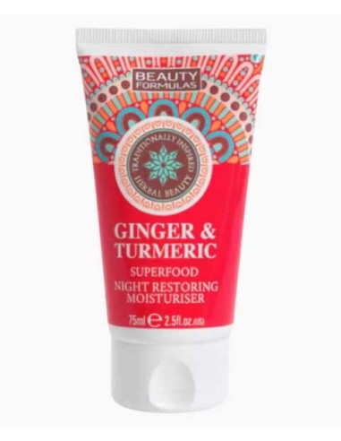 Beauty Formulas Ginger And Turmeric Superfood Night Restoring Moisturiser 75ml