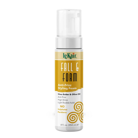 Lekair Fall & Form Anti-Frizz Styling Foam Mousse 8oz bottle for curls, coils, waves, braids and locs