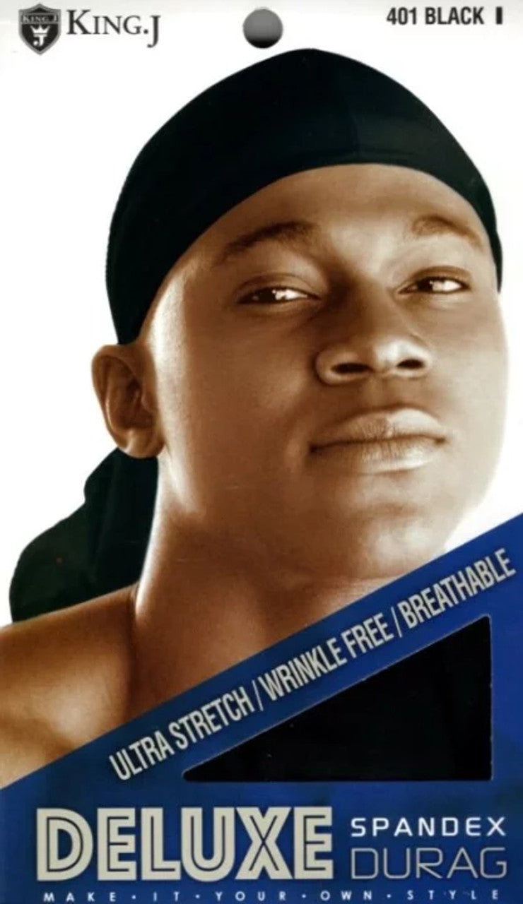 King J Deluxe Spandex Durag #Black 401