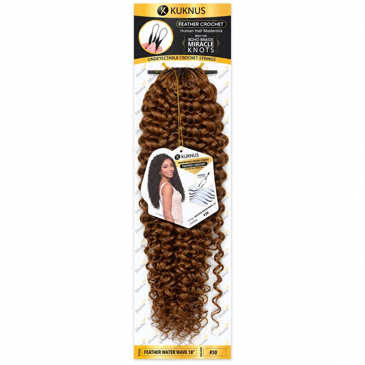 Kuknus Feather Crochet Human Hair MasterMix Water Wave 18"