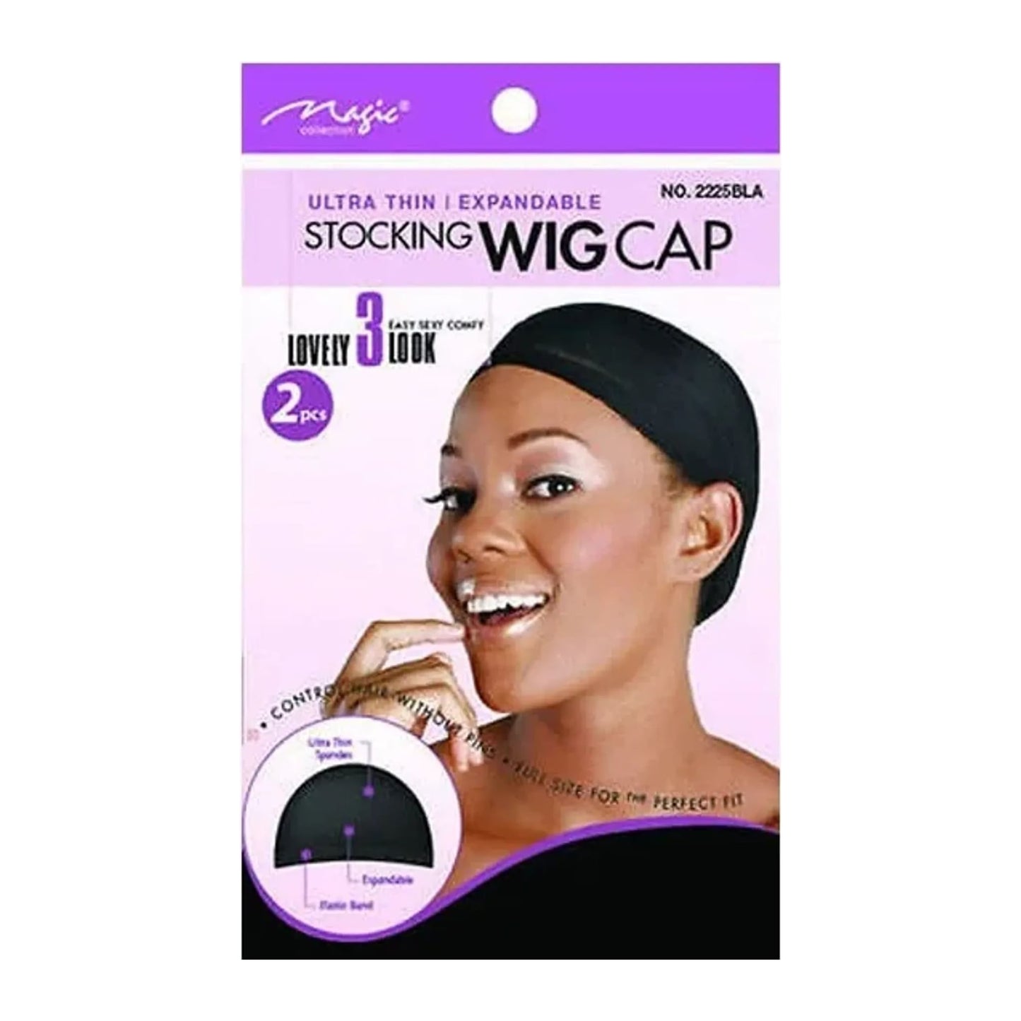Magic Collection Deluxe Wig Cap 2225DBRO in dark brown, stretchy stocking cap for wearing under wigs