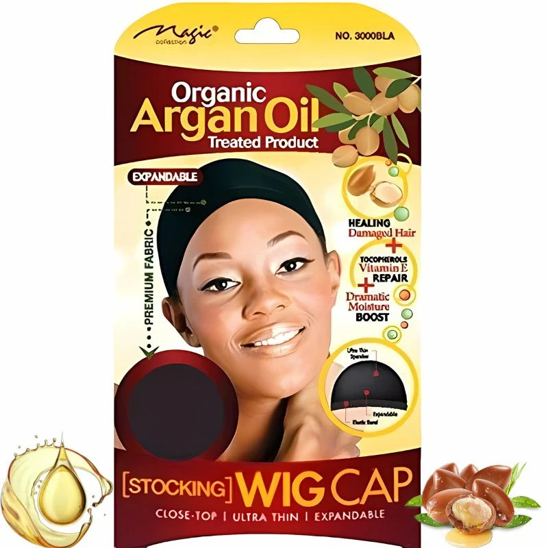 Magic Collection Organic Argan Oil Stocking Wigcap No.3000Bla