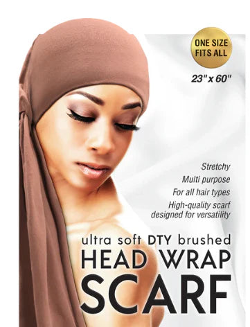 Qfitt Ultra Soft DTY Brushed Head Wrap Scarf 23" x 60"