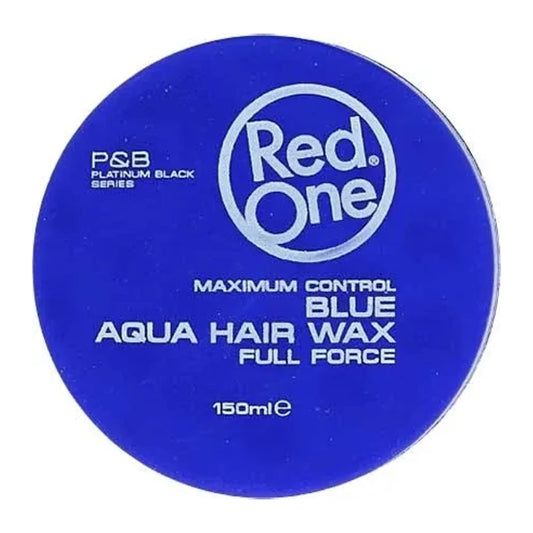 Red One Blue Aqua Hair Wax Full Force 150ml jar with bubblegum scent