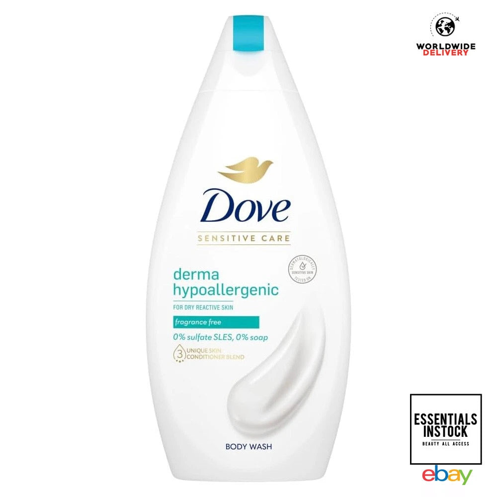 Dove Derma Hypoallergenic Body Wash Shower Gel 450ml