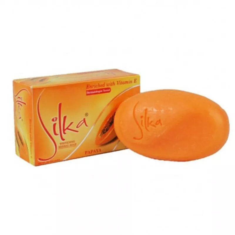 Silka Papaya Skin Brightening Herbal Face and Body Bar Soap 135g