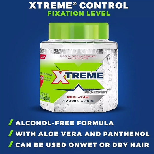 Xtreme Pro Expert Styling Hair Gel Clear Aloe Vera Extra Hold Care 15.87oz