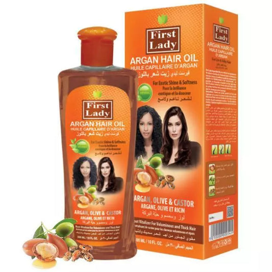 First Lady Herbal Argan Hair Oil With Olive & Castor For Shine & Softness 300ml