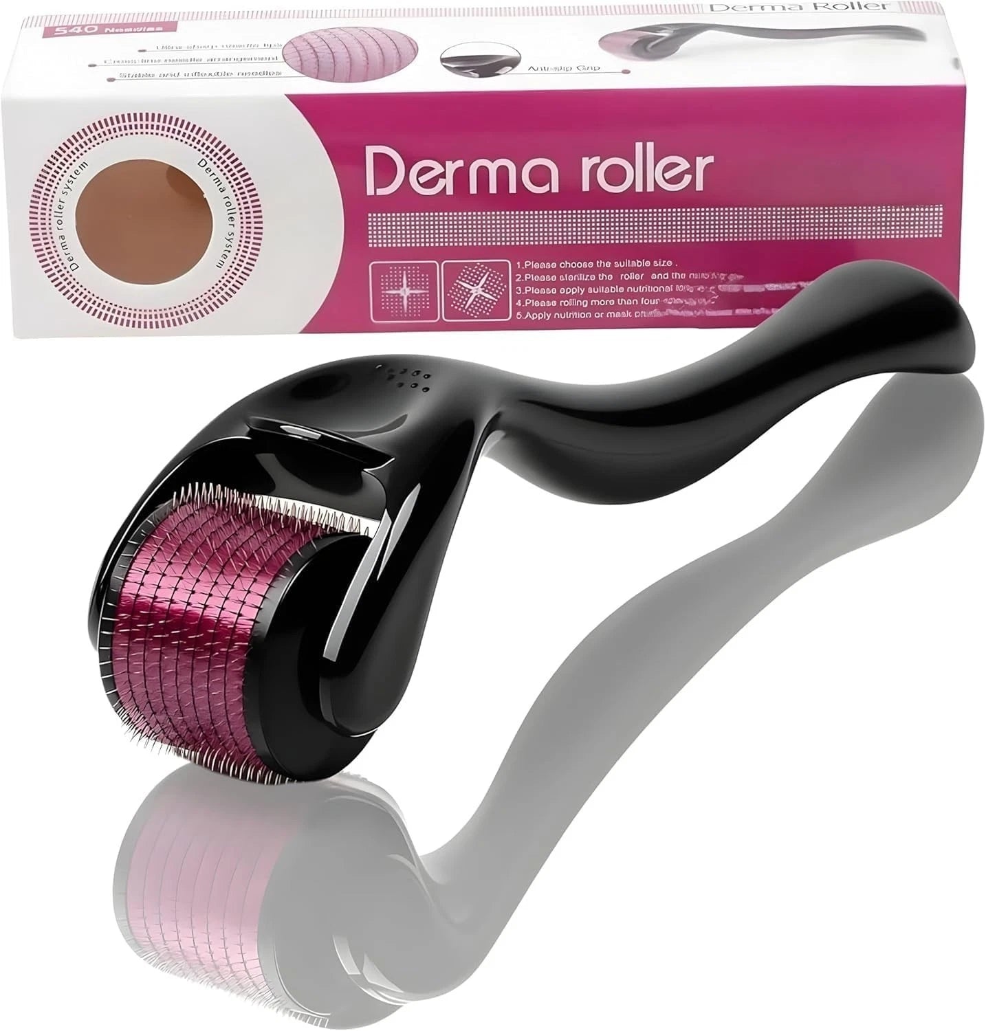 Derma Roller 540 Titanium Micro Needle Roller Face Skin Hair Growth Cellulite