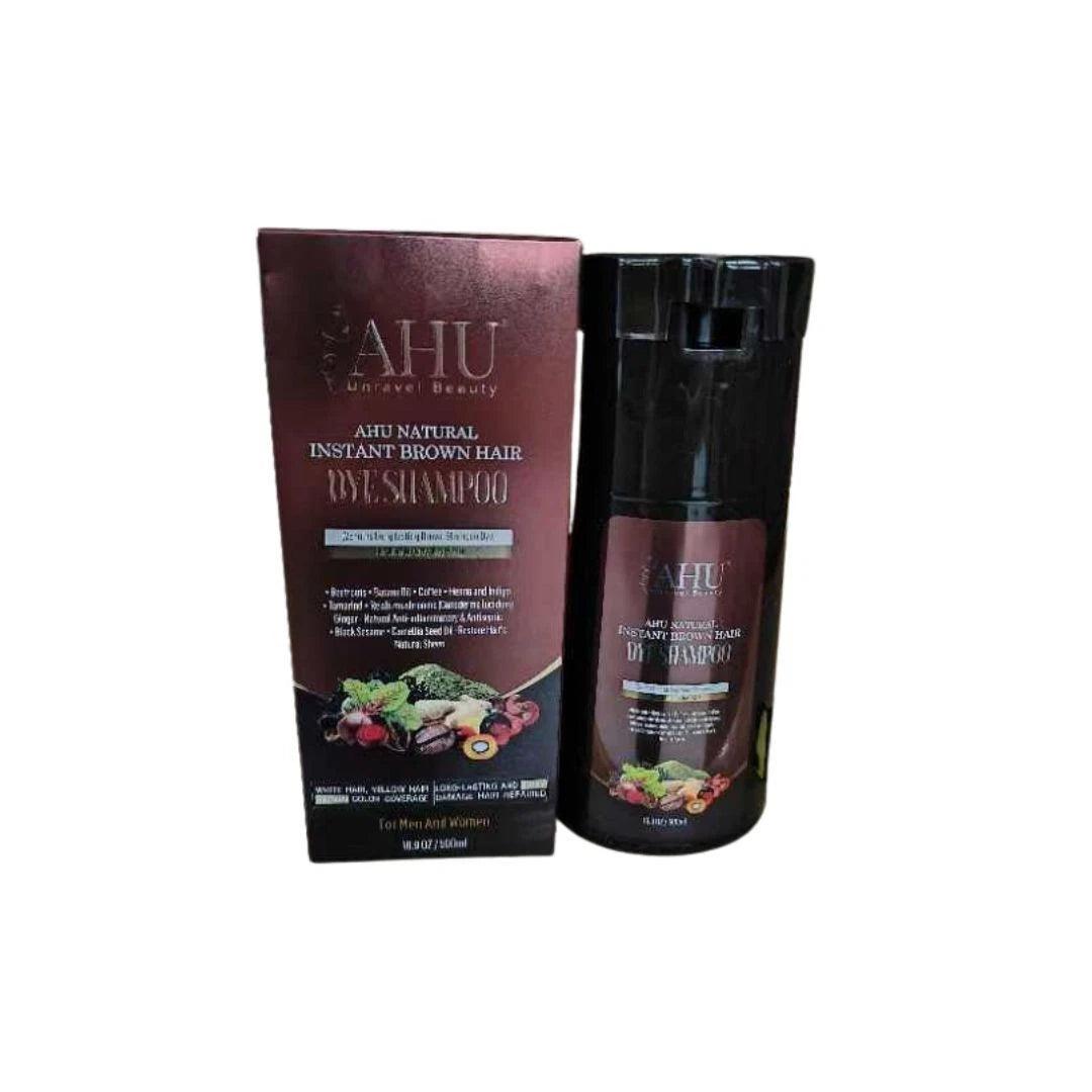 AHU Care Natural Instant Brown Hairdye Shampoo 500ml