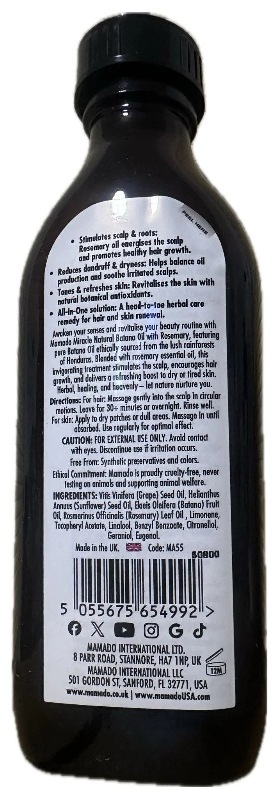 Mamado Natural Batana Oil With Rosemary 150ml