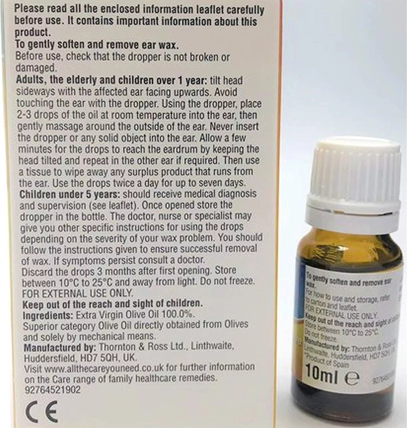 Care Plus Extra Virgin Olive Oil Eardrop 10ml