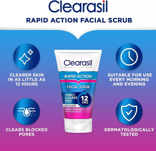 Clearasil Rapid Action Scrub - 12 Hrs - 125ML