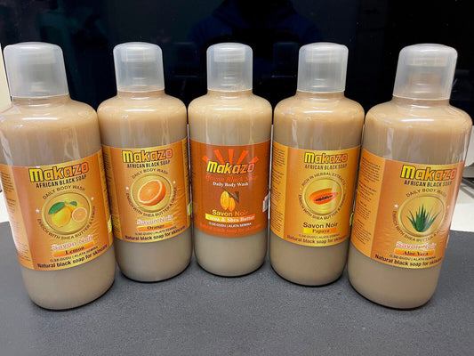 Makazo Natural Liquid African Black Soap Daily Body Wash - Orange