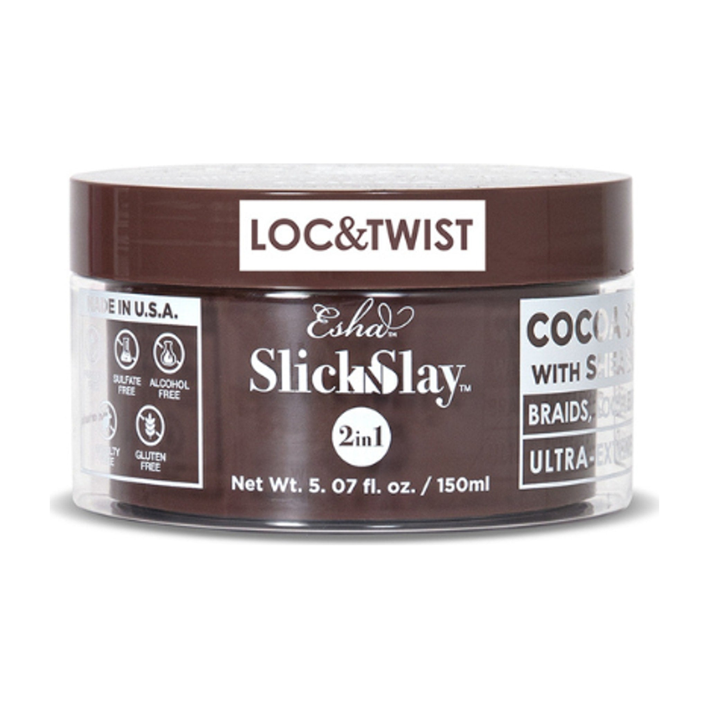 Esha Slick N Slay 2-IN-1 Cocoa Scent with Shea Butter Braid & Edge Gel - view 4