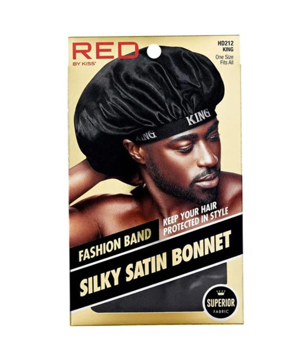 RED Mens Silky Satin Bonnet