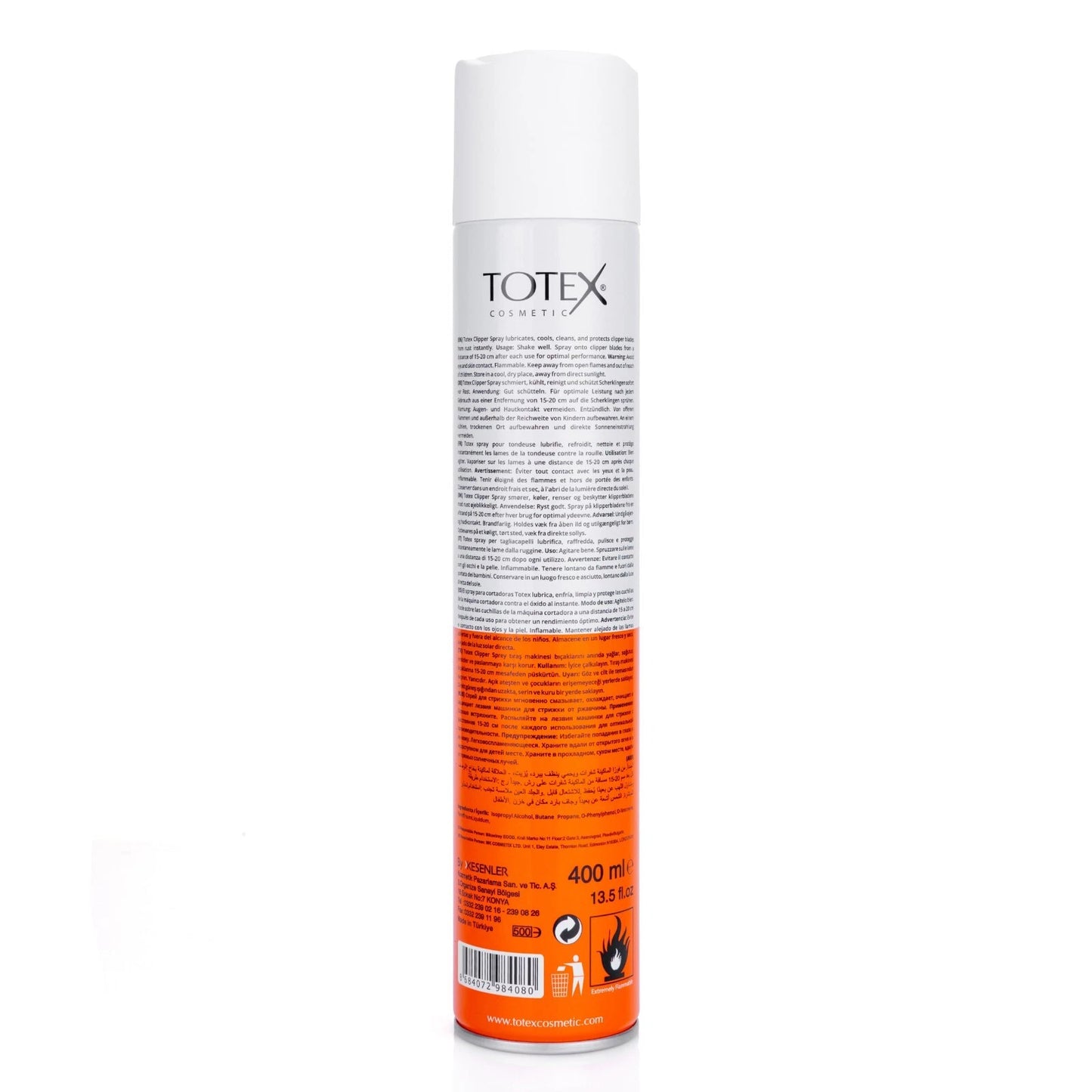 Totex Clipper Spray 5-in-1 Lubricates Cleans,Disinfects,Cools & Anti-Rust 400ml