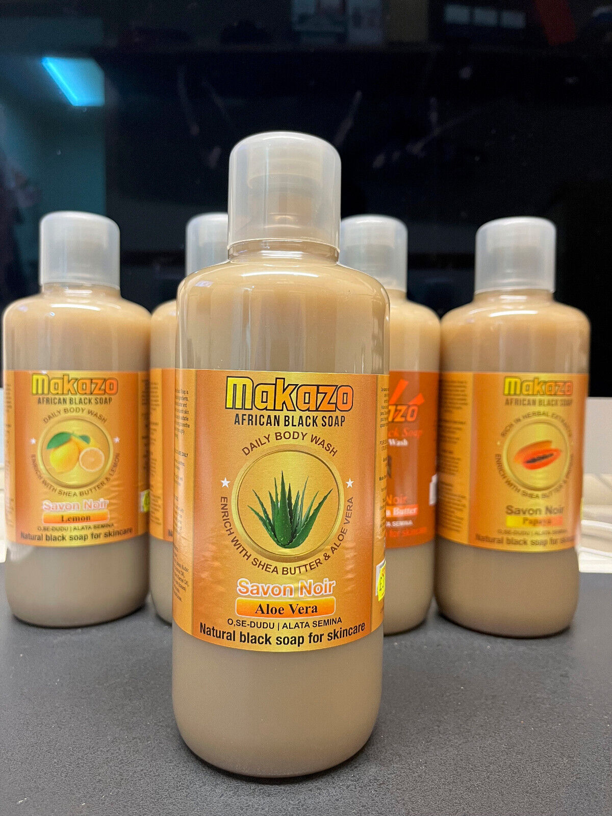 Makazo Natural Liquid African Black Soap Daily Body Wash - Orange