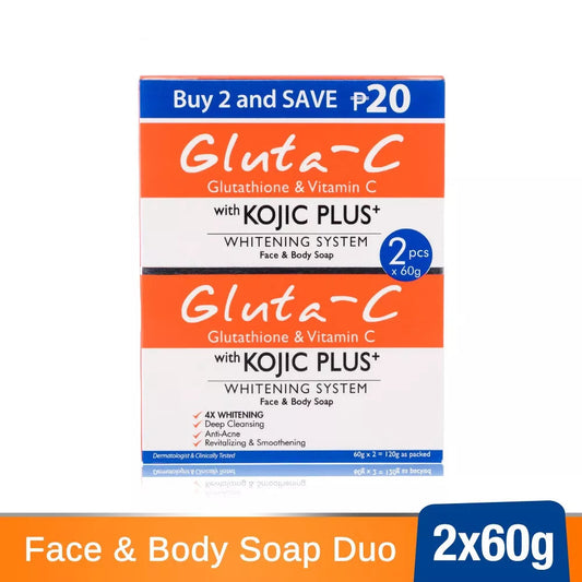 Gluta-C Kojic Plus Lightening Soap Glutathione & Vit C - 60g x 2