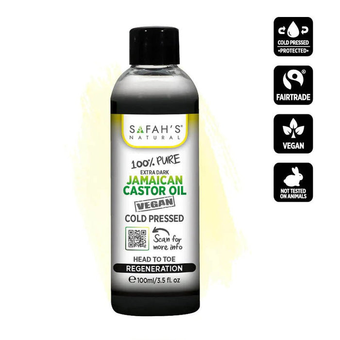 Safahs natural Cold pressed 100% pure Extra Dark Jamaican Black Castor oil 100ml