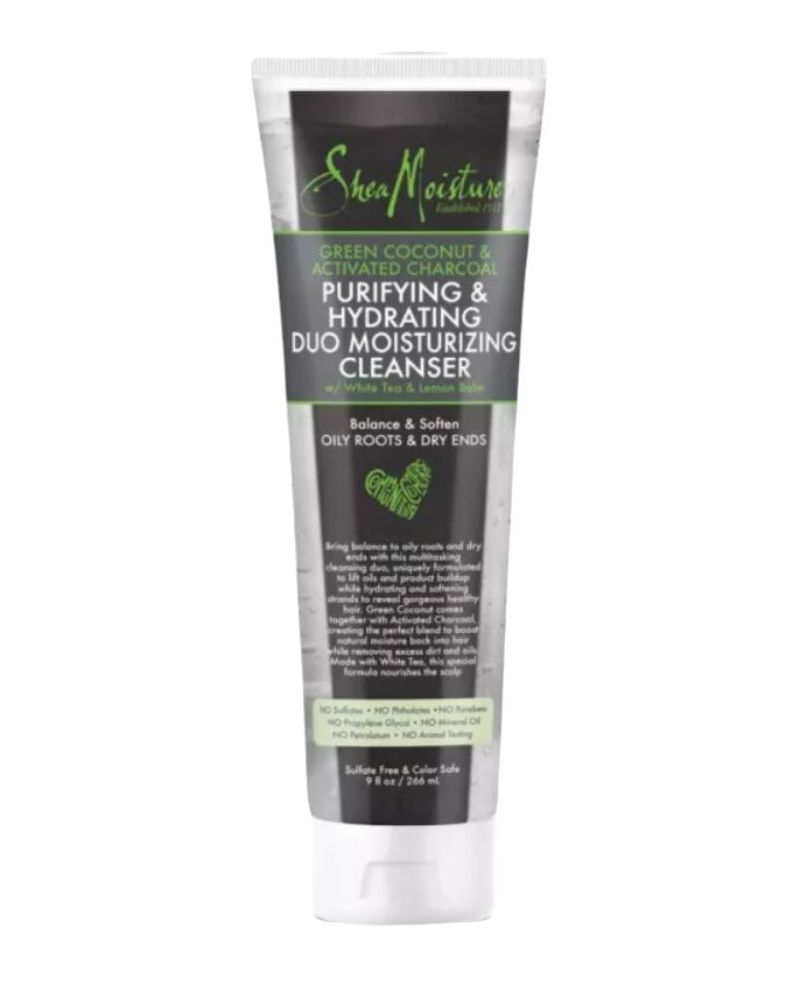 Shea Moisture Green Coconut & Activated Charcoal Purifying & Hydrating Duo Moisturizing Cleanser 9oz