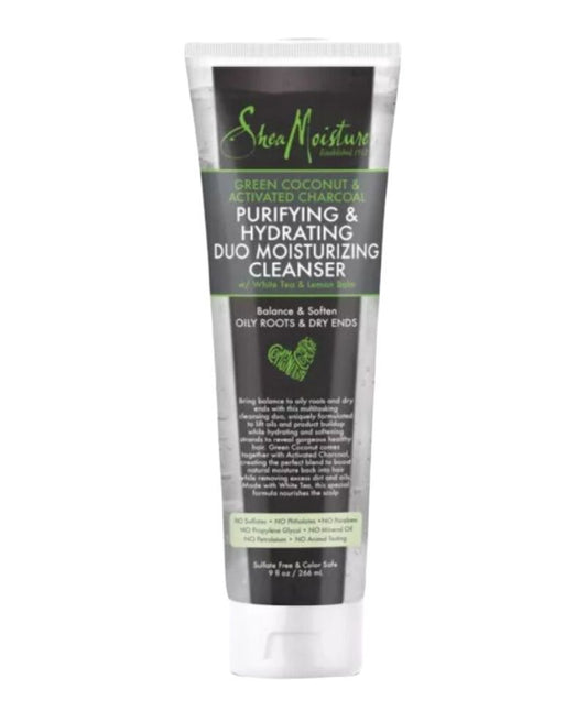 Shea Moisture Green Coconut & Activated Charcoal Purifying & Hydrating Duo Moisturizing Cleanser 9oz