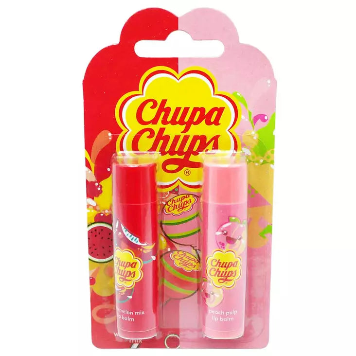 Chupa Chups Lip Balm Duo Watermelon & Peach Pulp