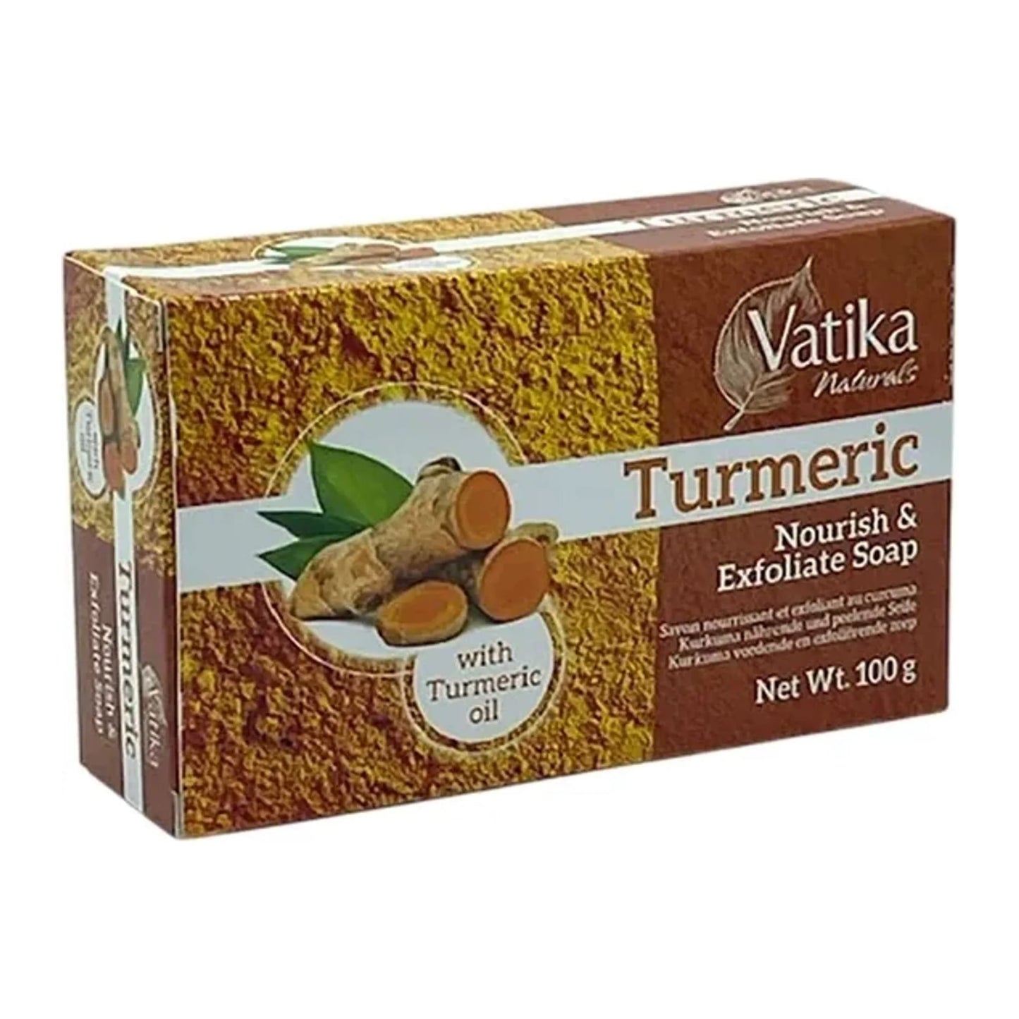 Vatika Turmeric Nourish & Rejuvenate Soap bar 100g with turmeric oil and vitamin E