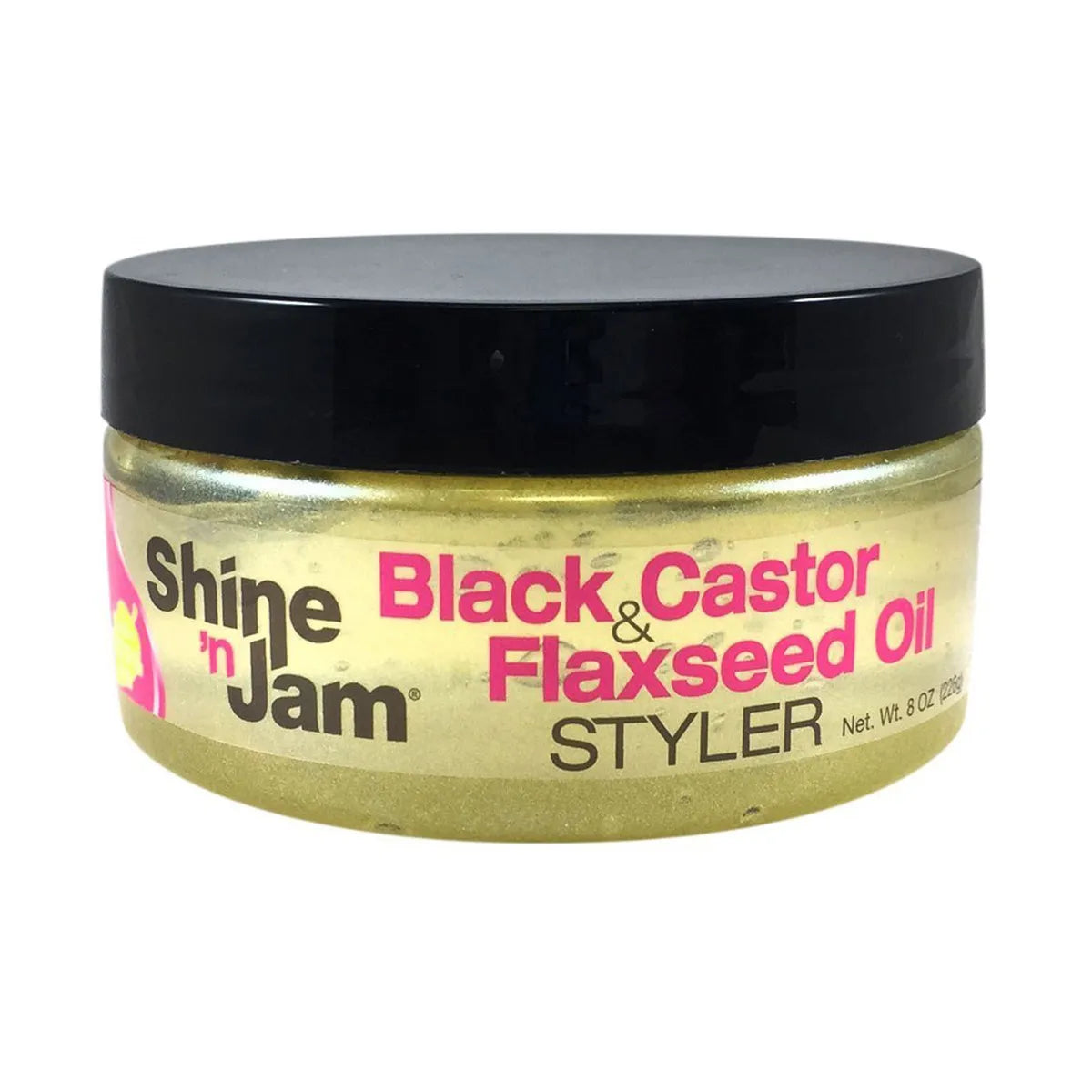 Shine'N Jam Black Castor Oil& Flaxseed Oil Styler 8Oz