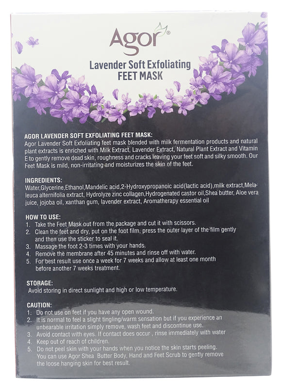 Agor Lavender Soft Exfoliating Feet Mask