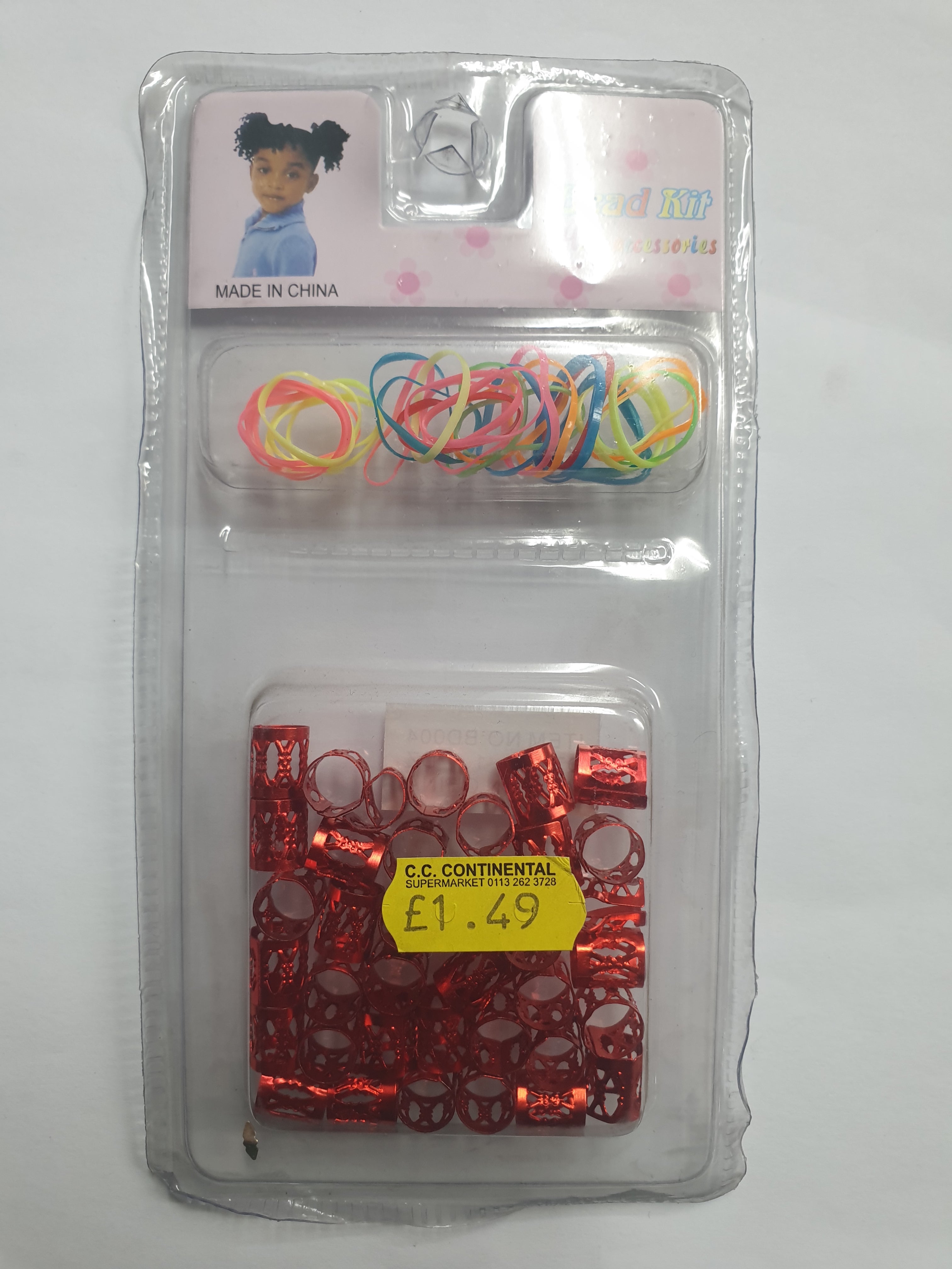 Bead Kit Metal Hair Beads + Rubber Bands