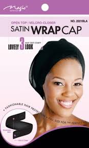 Magic Hair Collection Open Top Velcro-Closer Satin Wrap Cap NO.2221AST
