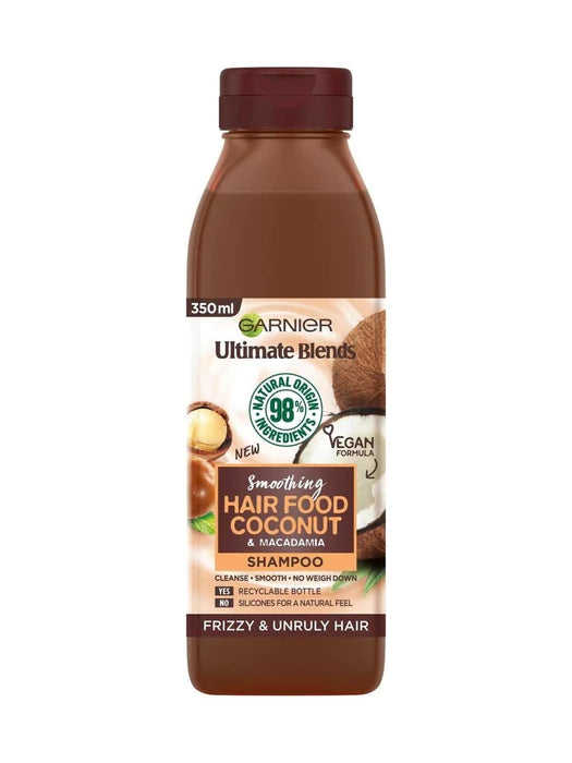 Garnier Ultimate Blends Smoothing Hair Food Coconut & Macademia Shampoo - 350ml