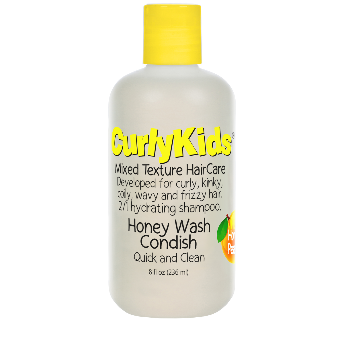 Curly Kids Honey Wash Condish 1/2 Hydrating Shampoo Quick And Clean 8Oz (236ml)