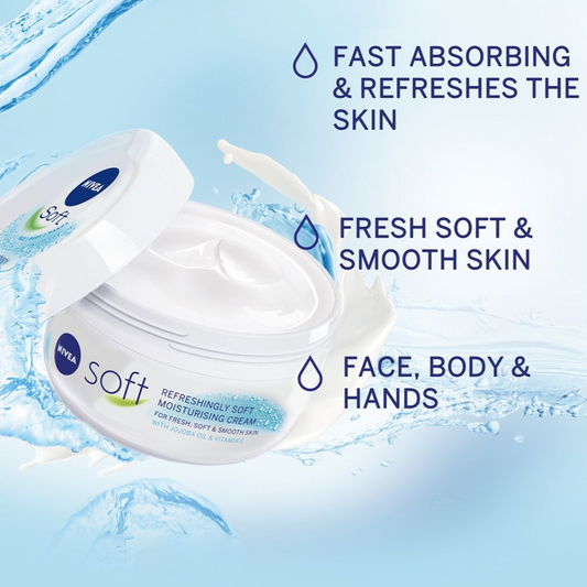 Nivea Soft Moisturising Cream for face, hands and body- 200ml