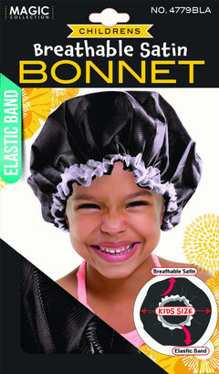 Magic Collection Kids Satin Bonnet Cap No.4779Bla | Shop at CC Hair & Beauty UK