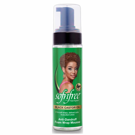 Sofn’free Black Castor Oil Anti-Dandruff Foam Wrap Mousse - 6.76oz