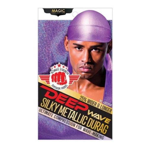 Magic Collection Deep Wave Silky Metallic Durag Reversible