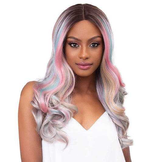 Janet Collection Human Hair Blend Color Me 6 inch Deep Center Part Lace Front Wig - LOVELY
