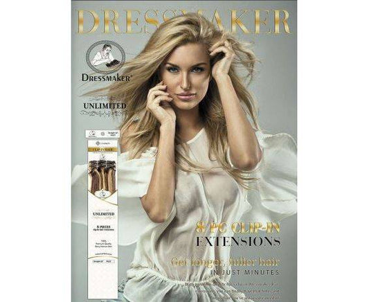 Dressmaker Unlimited 8 pcs Clip in Human Hair Extension 14, 18 & 22" - Straight