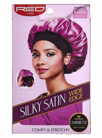 Red by Kiss Silky Satin Wide Edge Hair Cap, X-Large, Purple - HDWP01