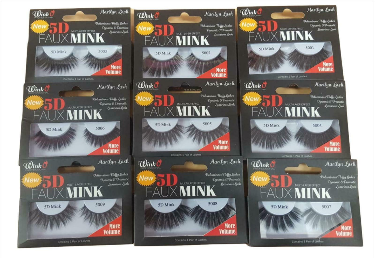 Wink 5d Faux Mink Eyelash Multi Layer Voluminous Fluffy Look Range