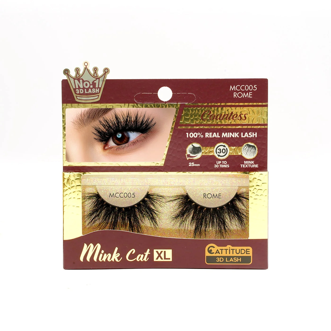 Mink Cat XL 25mm 3D Lashes Countess
